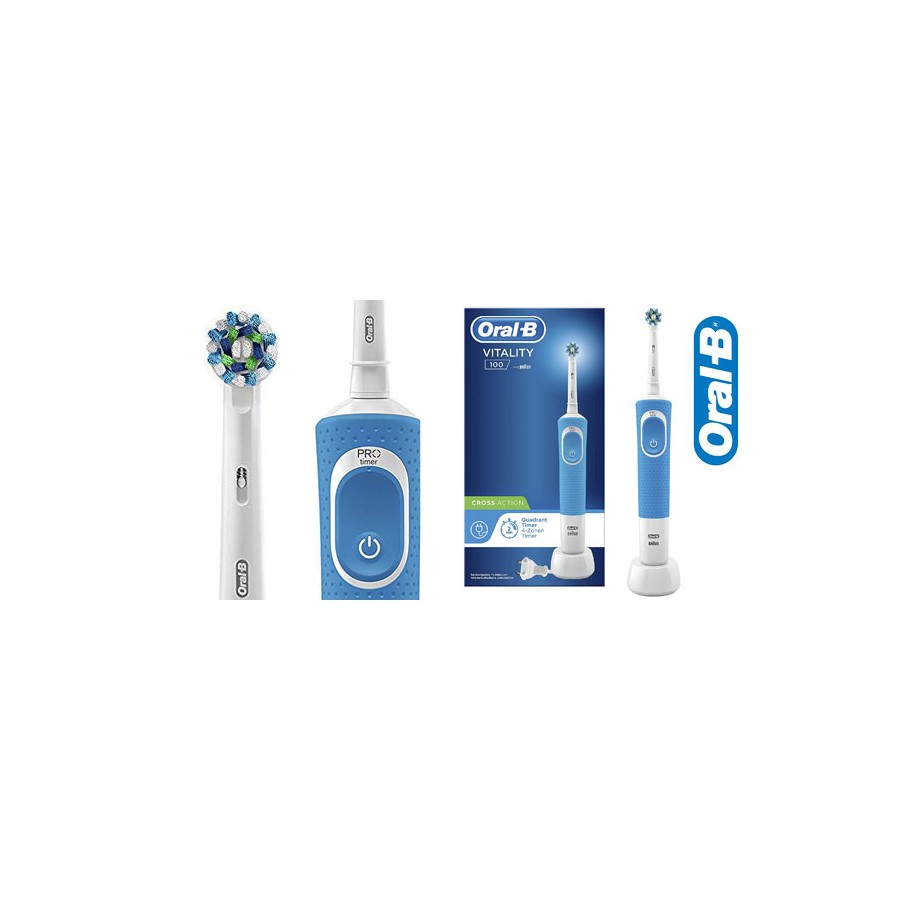 Oral B Cepillo Dental Electrico Recargable Vitality Cross Action Azul
