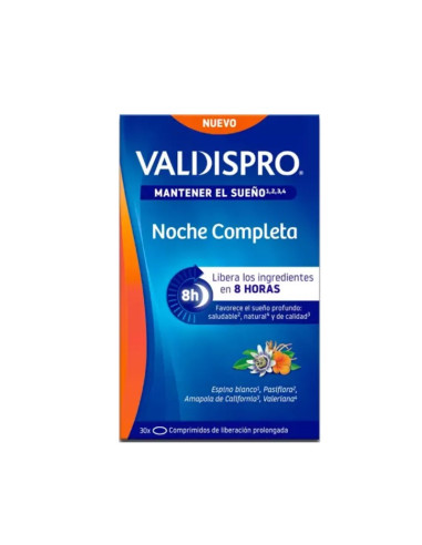 VALDISPRO NOCHE COMPLETA 30 COMPRIMIDOS LIBERACION PROLONGADA VALERIANA